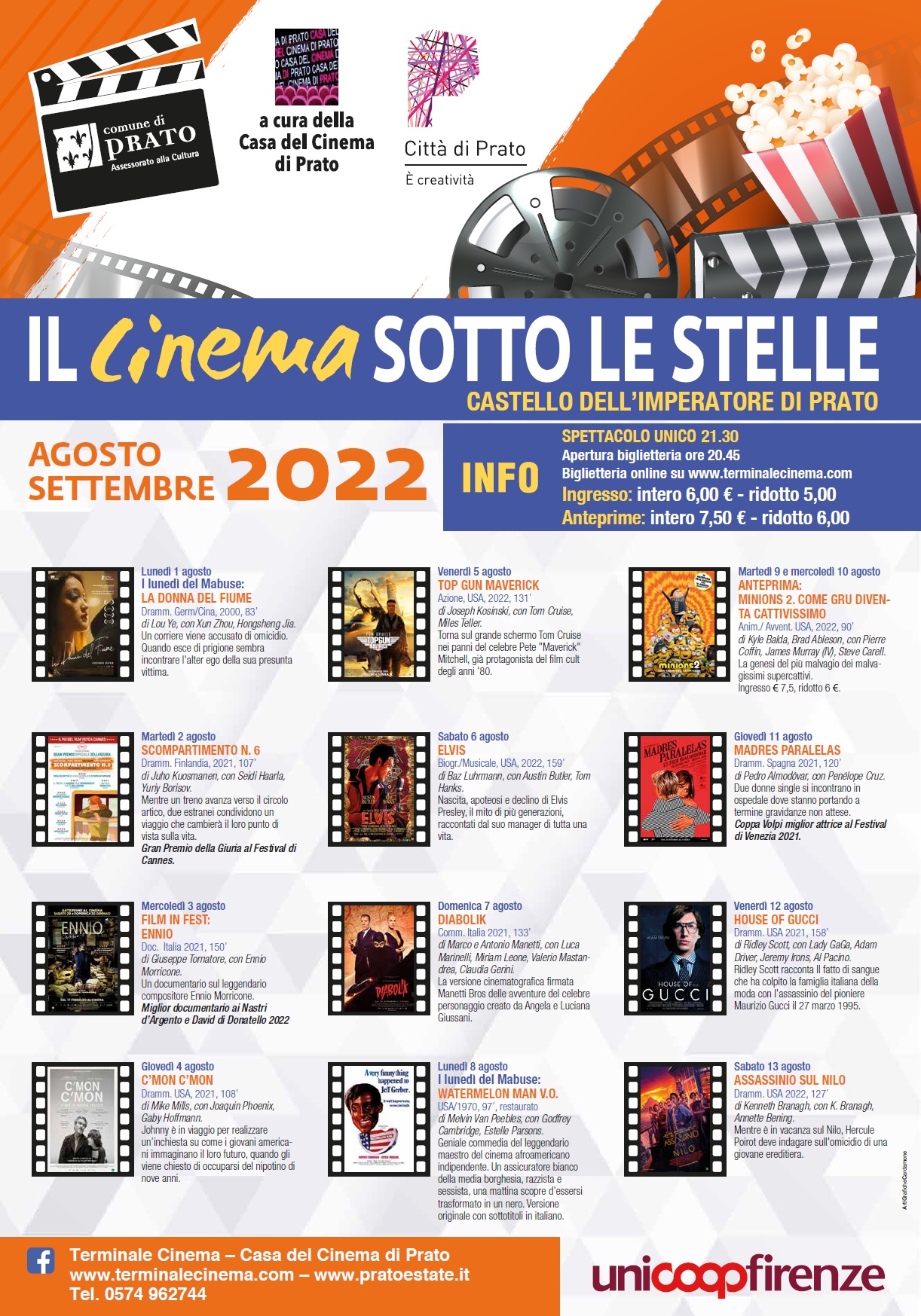 CINEMA AL CASTELLO 2022. IL PROGRAMMA DAL 1 AL 13 AGOSTO